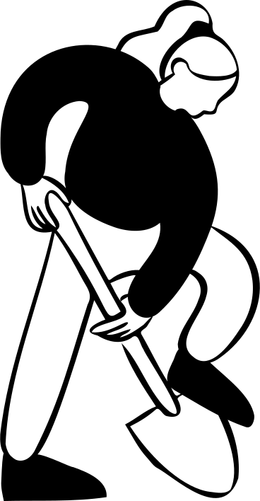 woman with a shovel PNG, SVG