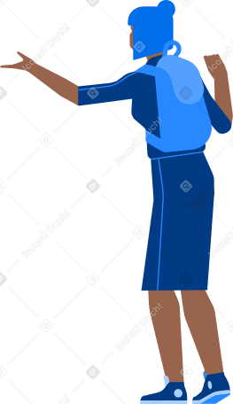 woman with backpack view from back Illustration in PNG, SVG