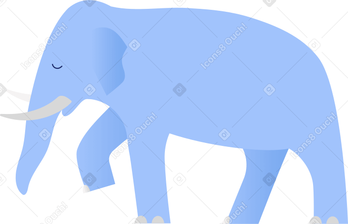 blue elephant Illustration in PNG, SVG