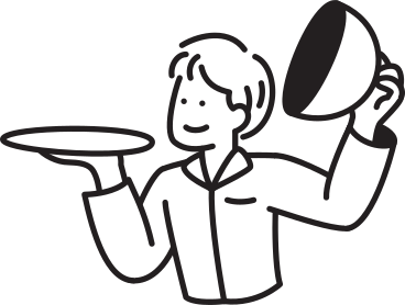 Man with platter PNG, SVG