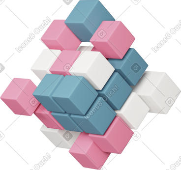 Cube constructed from cubes PNG, SVG