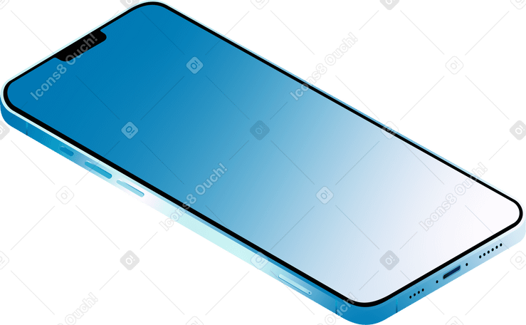 Реалистичный изометрический телефон в PNG, SVG