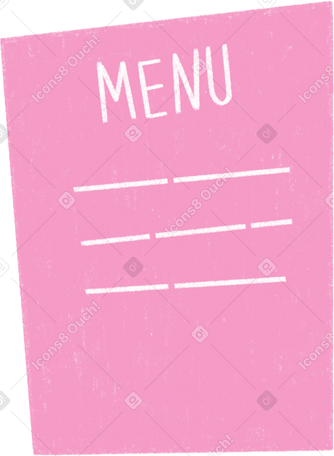 Menu rosa con carattere bianco PNG, SVG