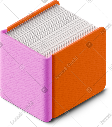 Isometric view of chunky book PNG, SVG