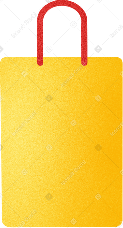yellow paper bag with red handles PNG, SVG