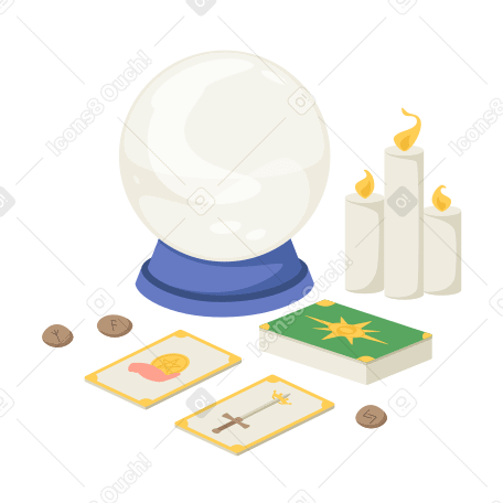Boule magique et cartes de tarot PNG, SVG