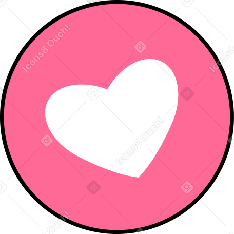 big pink heart like icon Illustration in PNG, SVG
