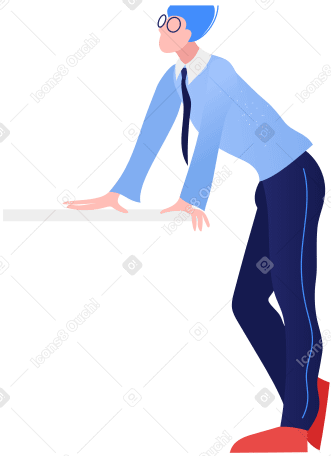 man is leaning on the table в PNG, SVG
