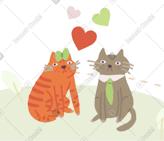 爱情猫咪婚礼 PNG, SVG