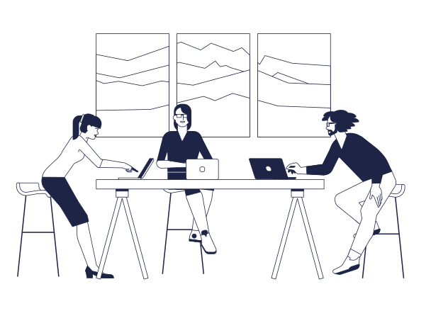 Office work animated illustration in GIF, Lottie (JSON), AE