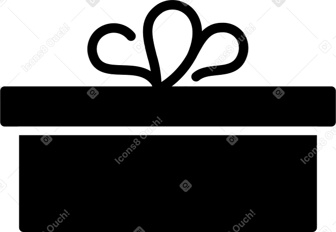 black box with black ribbon Illustration in PNG, SVG