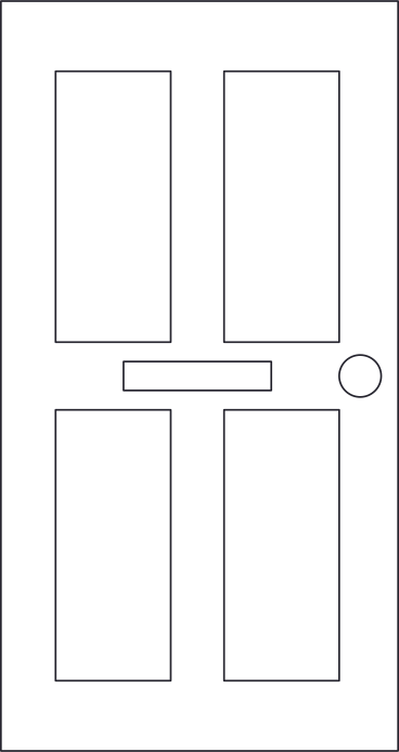 closed white door outline PNG, SVG