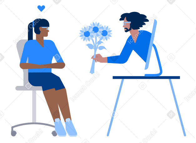 Love on the distance Illustration in PNG, SVG