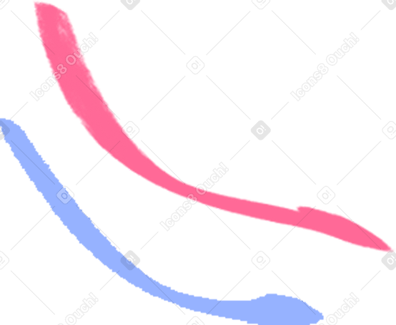 Piccole linee curve rosa e blu PNG, SVG