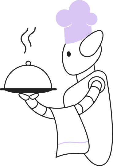 robot chef with a dish PNG, SVG