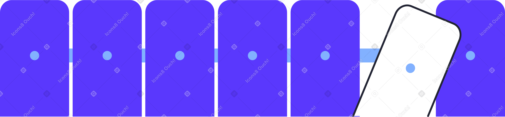 blue wooden fence Illustration in PNG, SVG