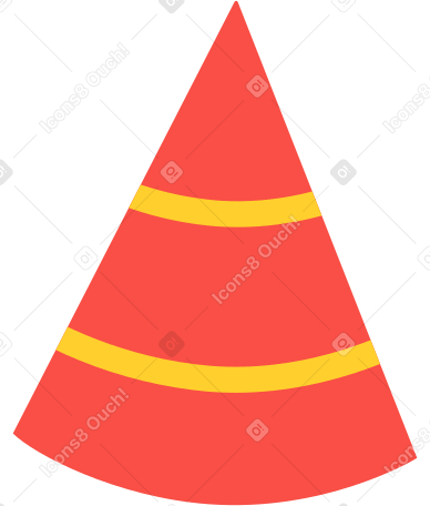 red striped party hat Illustration in PNG, SVG