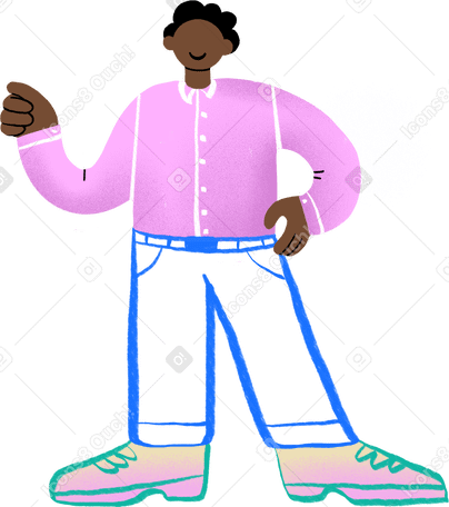 office worker stands with his hand on his hip PNG, SVG