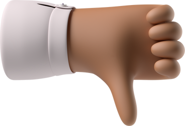 Brown skin hand showing thumbs down PNG, SVG