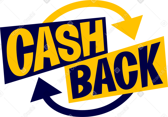 lettering cashback with arrows text PNG, SVG