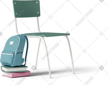 School chair and backpack PNG, SVG