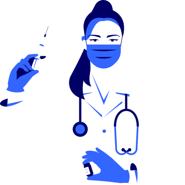 注射器と薬を持つ女性看護師 PNG、SVG