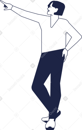 office man showing Illustration in PNG, SVG