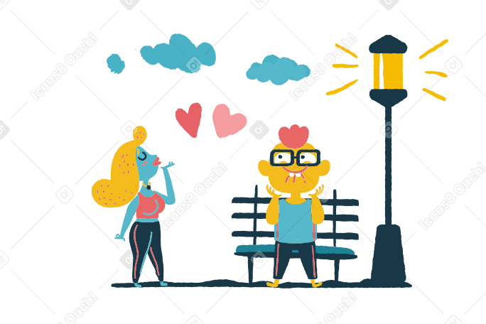 Valentine's day kisses Illustration in PNG, SVG