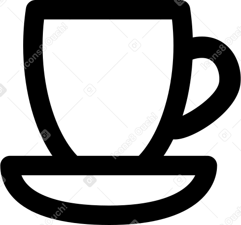 cup with handle and saucer PNG, SVG
