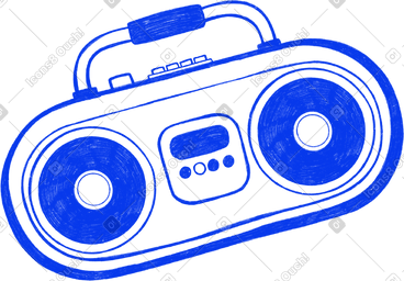 Blue big tape recorder PNG, SVG