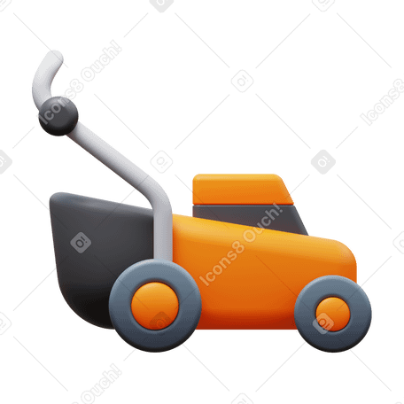 3D lawn mower PNG, SVG