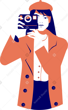 girl takes a foto Illustration in PNG, SVG