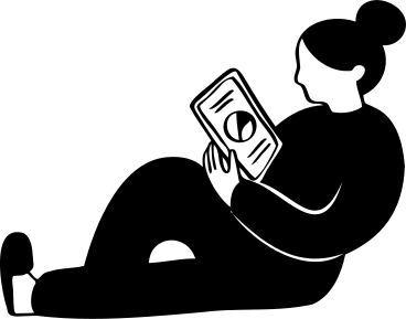 Femme allongée avec tablette PNG, SVG