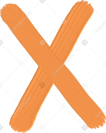 orange letter x PNG, SVG