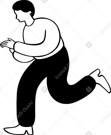 man in black trousers running PNG, SVG