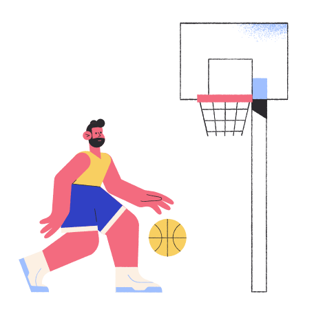 Basketball Illustration in PNG, SVG