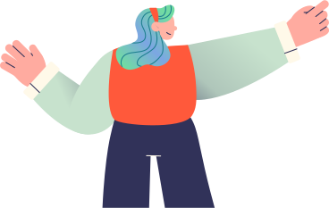girl points up with her finger PNG, SVG