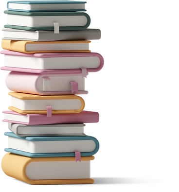 tall stack of books PNG, SVG