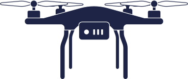 Levitating dark blue drone animated illustration in GIF, Lottie (JSON), AE