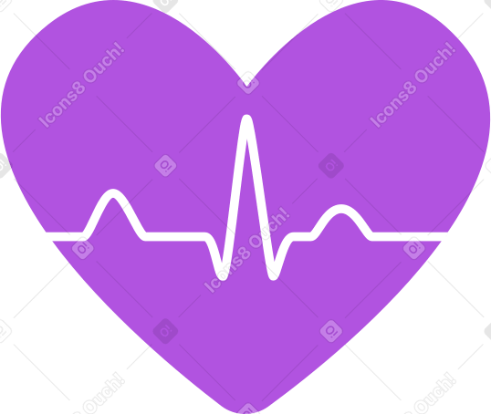 heart with cardiogram Illustration in PNG, SVG