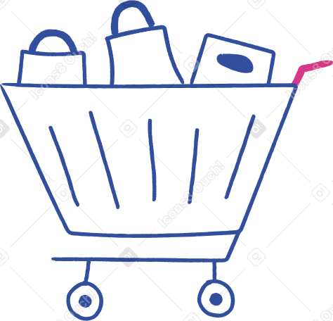 grocery cart Illustration in PNG, SVG