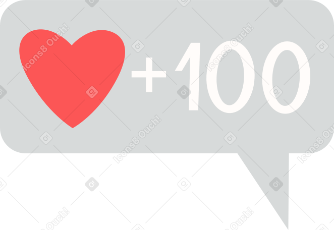 one hundred likes in a speech bubble Illustration in PNG, SVG