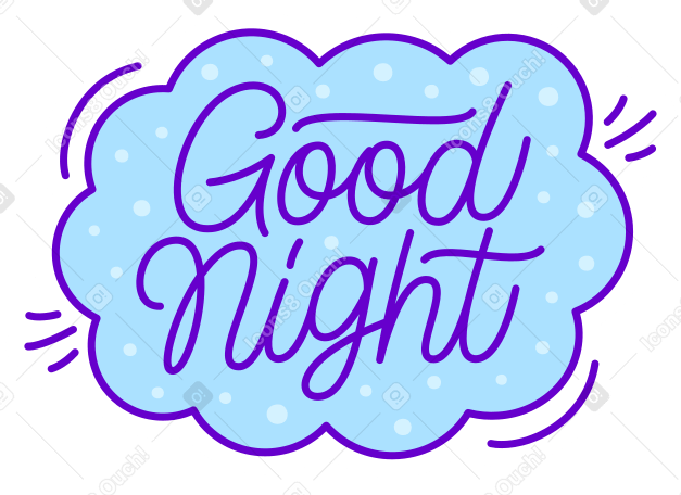 Lettering sticker good night dots Illustration in PNG, SVG