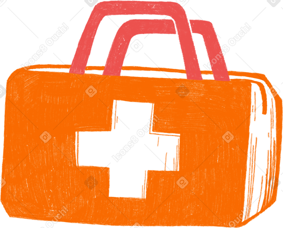 orange medical bag PNG, SVG