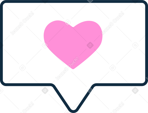speech bubble with heart PNG, SVG