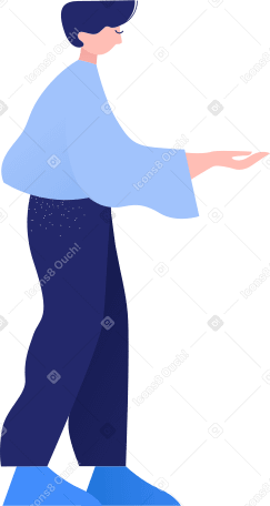 standing man with reaching hand Illustration in PNG, SVG