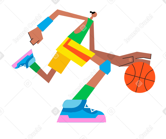 Basketball player animated illustration in GIF, Lottie (JSON), AE