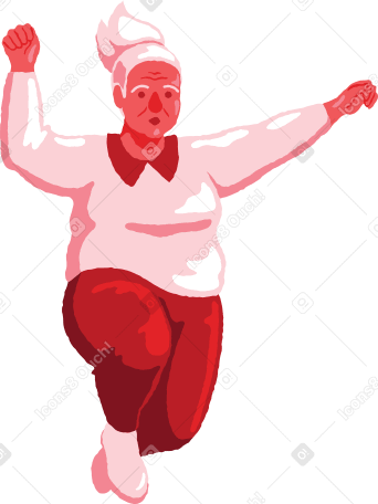 old curvy woman jumping PNG, SVG