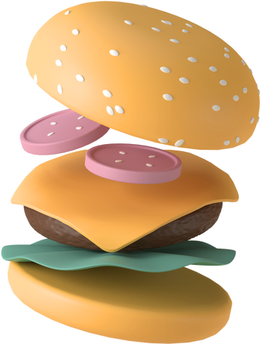 burger floating PNG, SVG