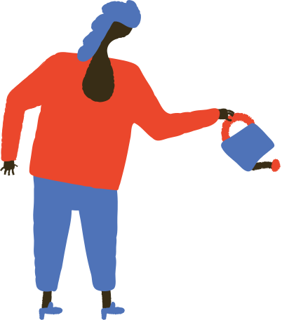 woman with watering can Illustration in PNG, SVG